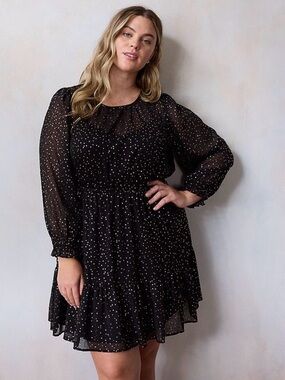 LC Lauren Conrad Pleat Neck Mini Party Dress, 3X
